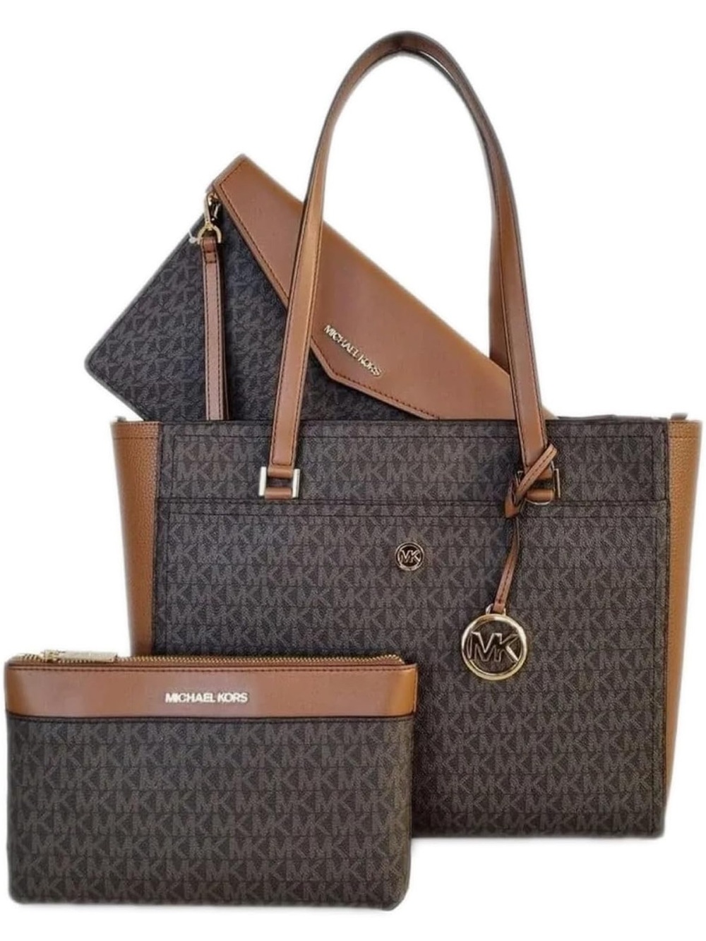 Michael Kors Dark Brown and Tan Tote